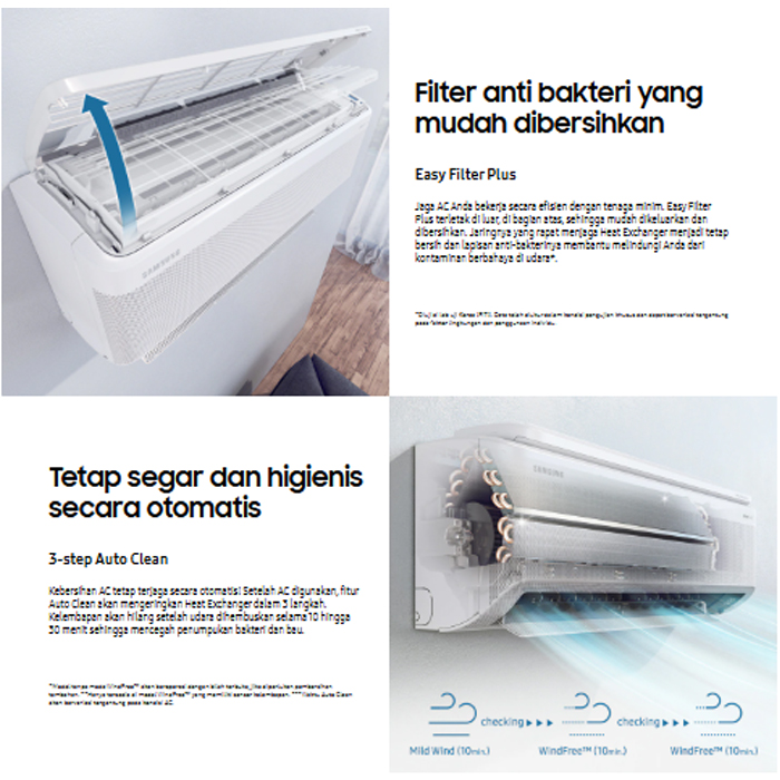 Samsung AC Inverter WindFree Ultra with Air Purification PM1.0 Filter 1 1/2 PK - AR12CYKAAWKNSE